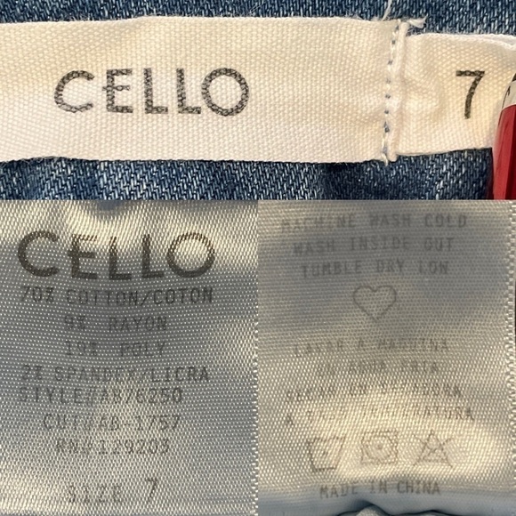 Cello Jeans Juniors 7 Skinny Distressed Stretch Blue‎ Medium Wash Denim Cotton - Picture 11 of 15